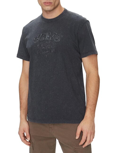 GUESS SS CN TREATED Baumwoll-T-Shirt Ehrliches Blau - Herren-T-Shirts