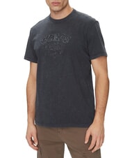 GUESS SS CN TREATED Baumwoll-T-Shirt Ehrliches Blau - Herren-T-Shirts - 1