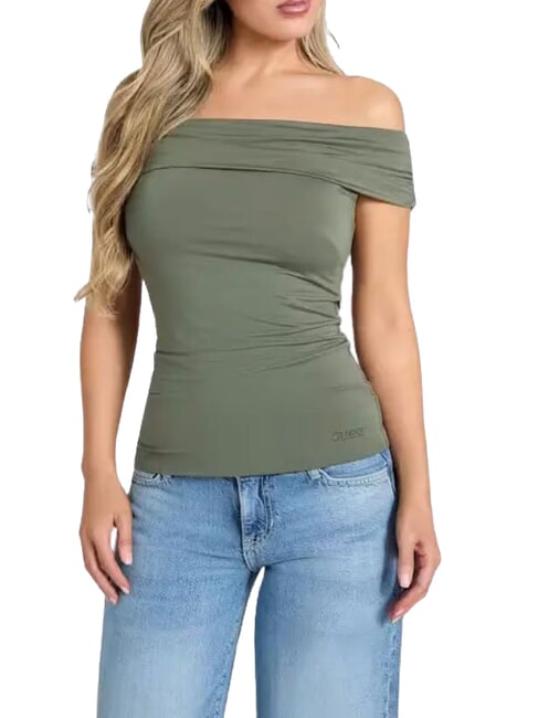 GUESS CHARLOTTE  T-Shirt grüne Pflanze - T-Shirts und Tops für Damen