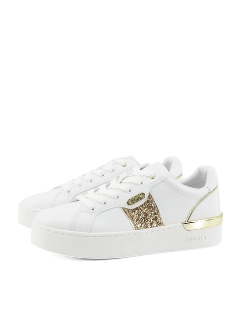 LIUJO SILVIA 906 Sneaker mit Glitzerband Glitzer Weiß/Gold - Damenschuhe