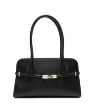 FURLA GOCCIA Kleine Umh&auml;ngetasche aus Leder Schwarz - Damentaschen - 1