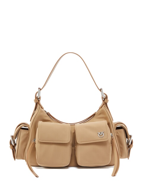 PINKO CARGO Umhängetasche mit Taschen beige-rauchgrau-nickel glänzend - Damentaschen