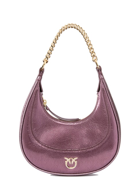 PINKO BRIOCHE Schultertasche aus Metallic-Leder metallisches Braun-Gold - Damentaschen