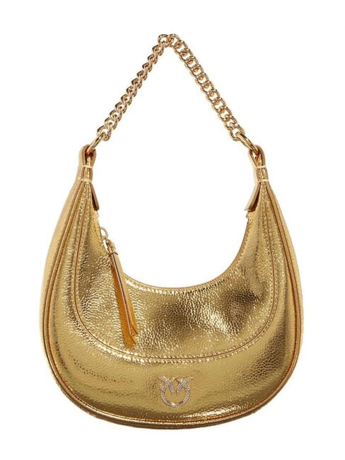 PINKO BRIOCHE Schultertasche aus Metallic-Leder Gold-Gold - Damentaschen