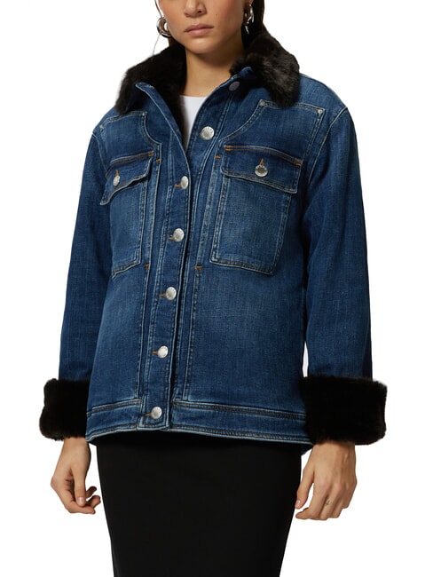 PINKO POP Jeansjacke mit Applikationen mitteldunkle Vintage-Waschung - Damenjacken