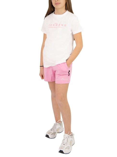 JOHN RICHMOND BARANCA Set aus T-Shirt und Bermudashorts weiß/rosa - Trainingsanzüge für Kinder