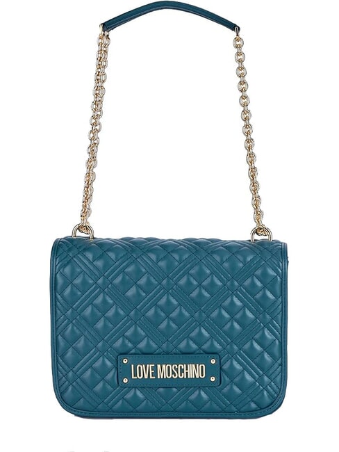 LOVE MOSCHINO QUILTED GOLD CHAIN Schulter-/Umhängetasche Smaragd - Damentaschen