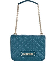 LOVE MOSCHINO QUILTED GOLD CHAIN Schulter-/Umhängetasche Smaragd - Damentaschen - 1