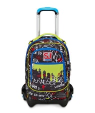 SJGANG GANG BORN TO FUN BOY  Abnehmbarer Trolley-Rucksack, 3 Räder - Rucksäcke mit Trolleyfunktion