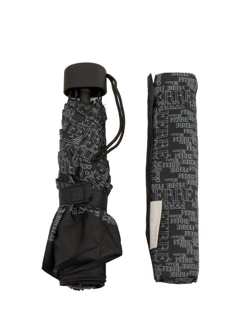 FERRÈ LOGO ALL OVER Manueller Mini-Regenschirm schwarz02 - Regenschirme