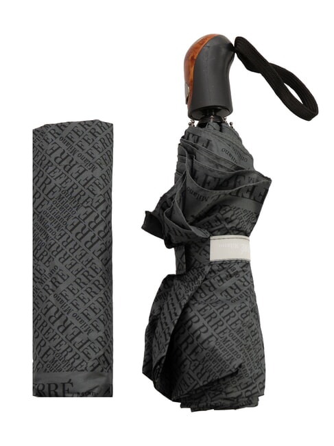 FERRÈ MINI Winddichter Taschenschirm graue Krawatte 02 - Regenschirme