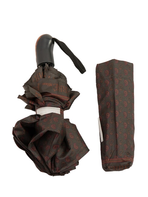 FERRÈ MINI Winddichter Taschenschirm braune Krawatte 03 - Regenschirme