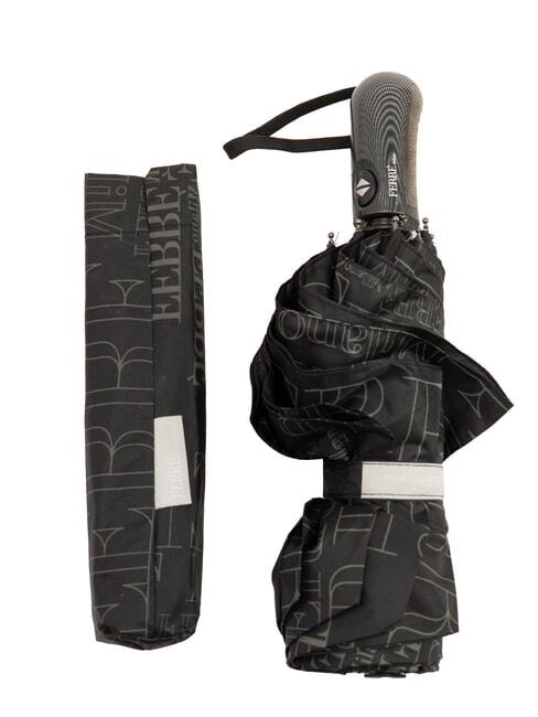 FERRÈ JUMBO Mini-Automatikschirm schwarzes Logo 01 - Regenschirme