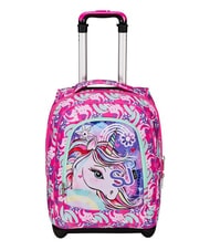 SJGANG CUCCIOLI BIG GIRL Fester Trolley-Rucksack mit 2 R&auml;dern fuchsiafluo - Rucks&auml;cke mit Trolleyfunktion - 1