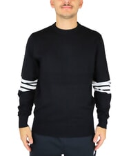 RICHMOND X CORINO Rundhalspullover mit Streifen schwarz2 - Herrenpullover - 1