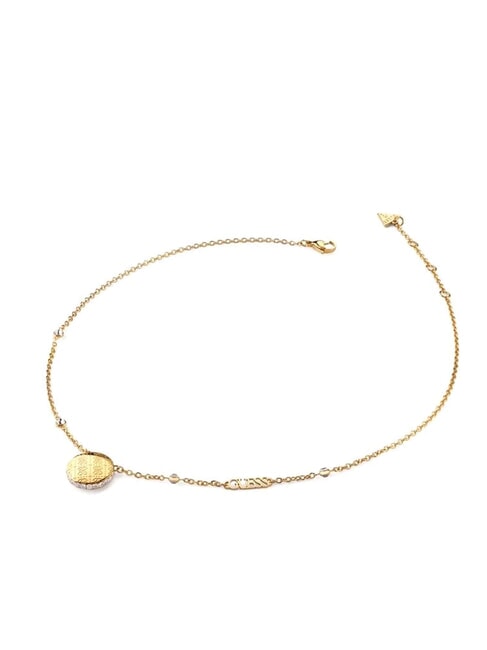 GUESS 4G RISING Halskette mit Logo-Münze gelbes Gold - Halsketten