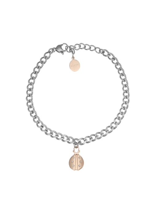 AMEN ACCIAIO Kettenarmband mit Marienkäfer Stahl/Rosen - Armbänder