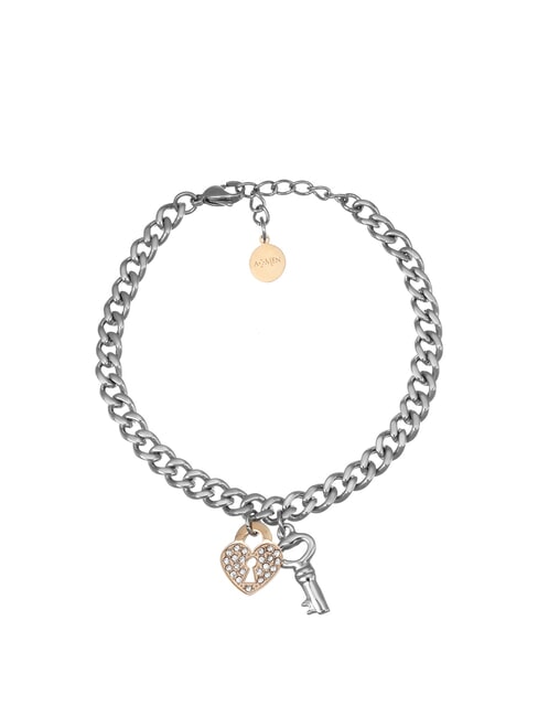 AMEN ACCIAIO Armband mit Schlüsselverschluss und Kette Stahl/Rosen - Armbänder
