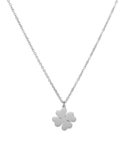 AMEN ACCIAIO Halskette mit vierbl&auml;ttrigem Kleeblatt Silber - Halsketten - 1