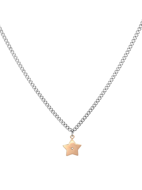 AMEN ACCIAIO Stern-Chram-Halskette Stahl/Rosen - Halsketten