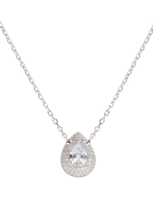 AMEN DIAMONDS Silberne Tropfenkette mit Zirkonia Rhodium - Halsketten