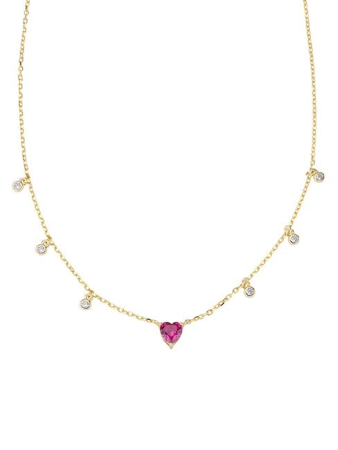 AMEN AMORE Silberne Halskette mit mehreren Charms Gold - Halsketten