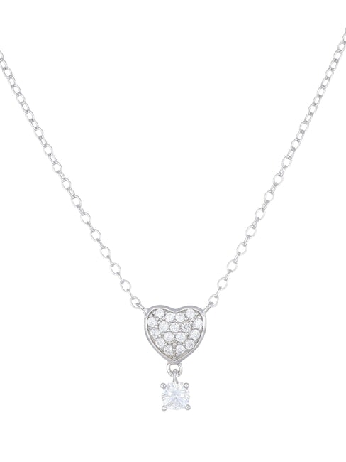 AMEN COCCOLE LUXURY Halskette mit Herz und Anhänger Rhodium - Halsketten