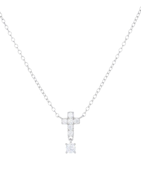 AMEN COCCOLE LUXURY Silberkette mit Kreuz und Zirkonen Rhodium - Halsketten