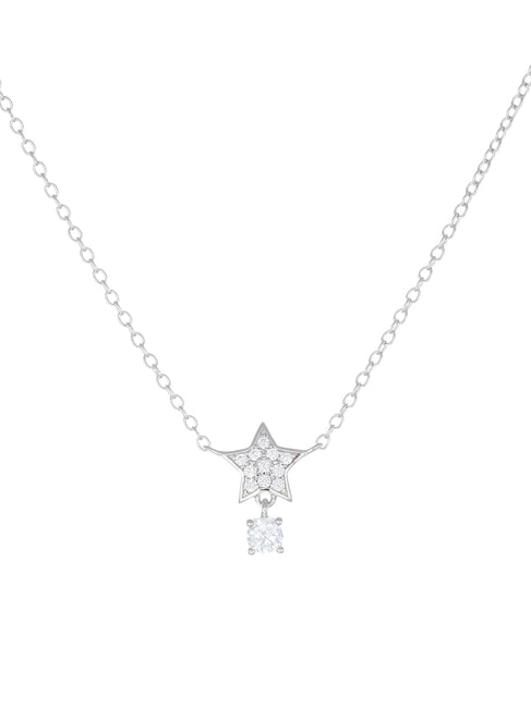 AMEN COCCOLE LUXURY Halskette mit Stern und Anhänger Rhodium - Halsketten