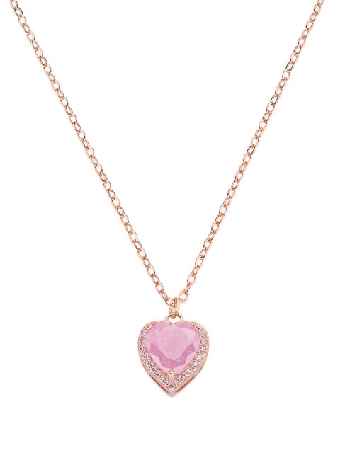 AMEN ICY DIAMONDS Halskette mit Herzanhänger Rose - Halsketten