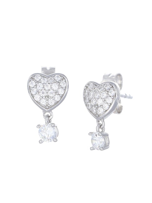 AMEN COCCOLE LUXURY Herzohrringe mit Anhänger Rhodium - Ohrringe