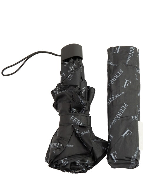 FERRÈ LOGO ALL OVER Manueller Mini-Regenschirm schwarz03 - Regenschirme