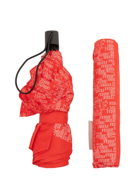 FERRÈ LOGO ALL OVER Manueller Mini-Regenschirm rot02 - Regenschirme