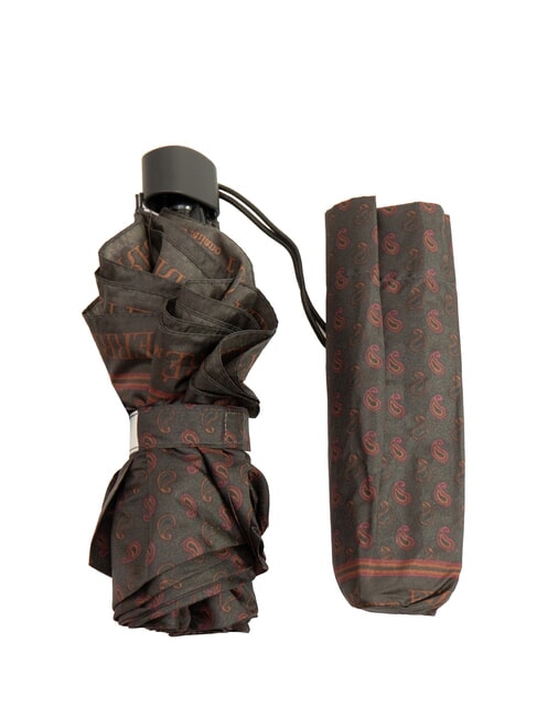 FERRÈ MINI Winddichter manueller Regenschirm braune Krawatte 03 - Regenschirme