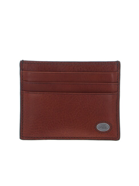 THE BRIDGE FABIO Flaches Kartenetui aus Leder Braun / Ruthenium - Brieftaschen Herren