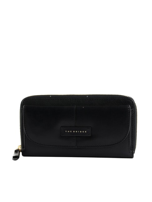 THE BRIDGE ELISABETTA Große Lederbrieftasche mit Fach Schwarzes Gold - Brieftaschen Damen