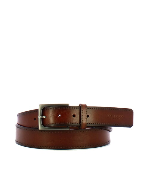 THE BRIDGE BRUNELLESCHI Kürzbarer Ledergürtel Braun / Ruthenium - Gürtel