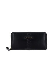 THE BRIDGE FEBE Große Lederbrieftasche mit Rundum-Reißverschluss Schwarzes Gold - Brieftaschen Damen - 1