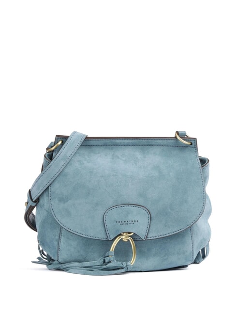 THE BRIDGE ERICA Umhängetasche aus Leder mit Fransen Himmel mit Gold - Damentaschen