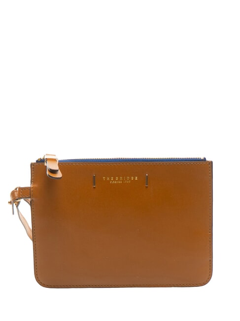 THE BRIDGE CHIARA Clutch aus Leder Cognac / Gold - Damentaschen