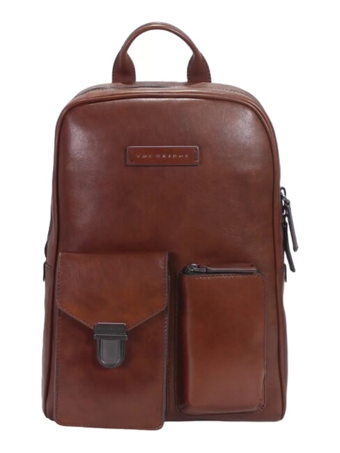 THE BRIDGE FILIPPO Lederrucksack, 13"-Laptopfach Braun / Ruthenium - PC-Rucksäcke