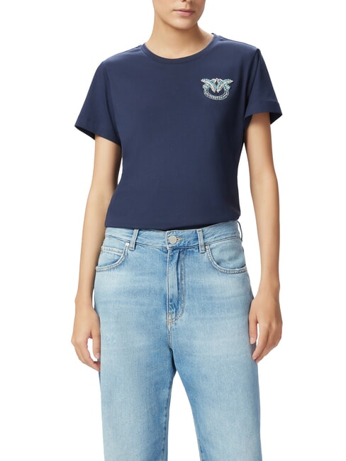 PINKO NAMBRONE  Baumwoll-T-Shirt blauer Abgrund - T-Shirts und Tops für Damen