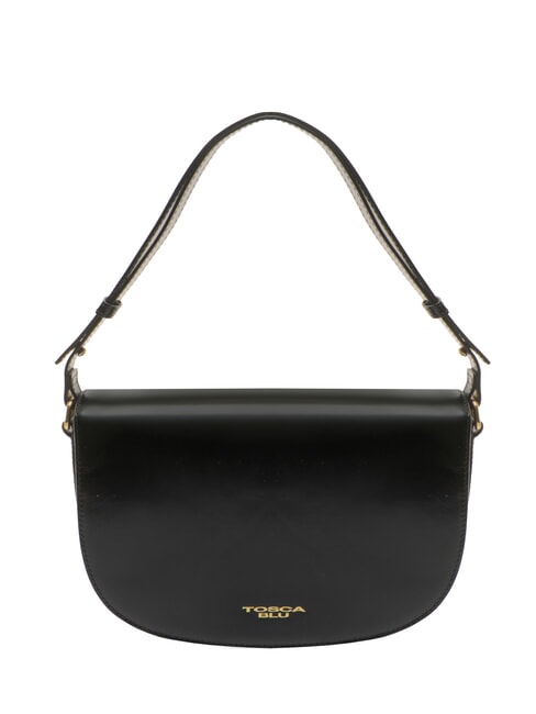 TOSCA BLU KORA Ledertasche mit Überschlag Schwarz - Damentaschen