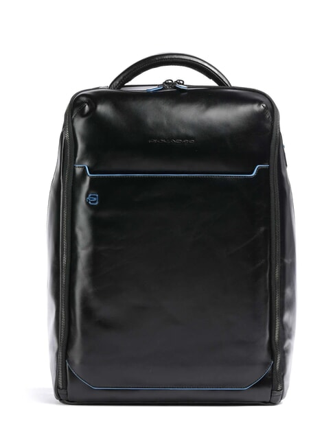 PIQUADRO BLUE SQUARE Lederrucksack für 15,6-Zoll-Laptop Schwarz - PC-Rucksäcke
