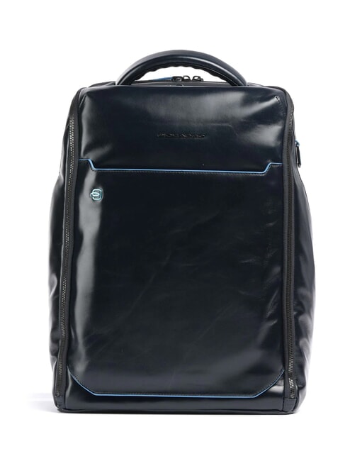 PIQUADRO BLUE SQUARE Lederrucksack für 15,6-Zoll-Laptop Blau - PC-Rucksäcke