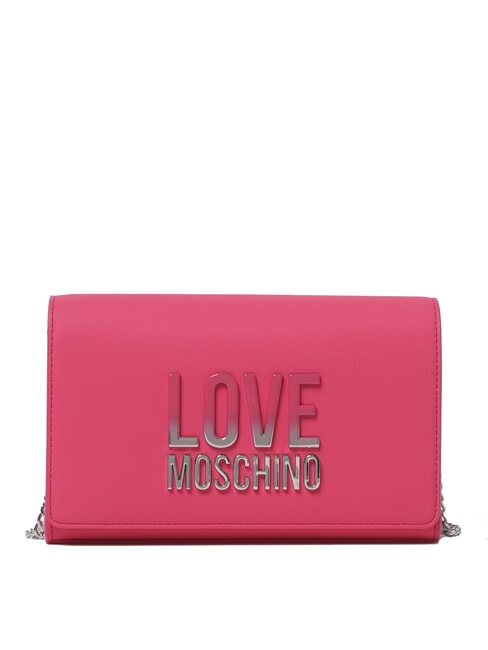 LOVE MOSCHINO CHAIN Lettering Umhängetasche Fuchsie - Damentaschen