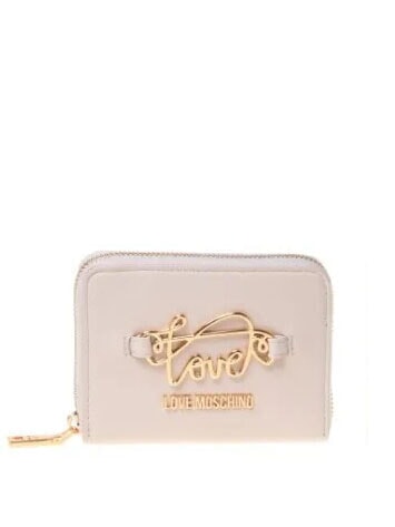 LOVE MOSCHINO LOGO ITALICS Geldbörse mit Rundum-Reißverschluss Beige - Brieftaschen Damen