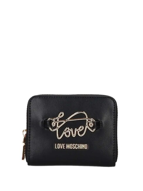 LOVE MOSCHINO LOGO ITALICS Geldbörse mit Rundum-Reißverschluss Schwarz - Brieftaschen Damen