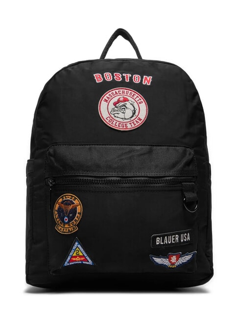 BLAUER PATCH Rucksack SCHWARZ - Rucksäcke für Schule &amp; Freizeit