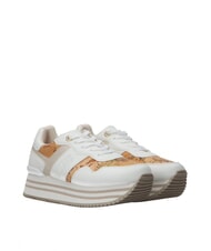 ALVIERO MARTINI PRIMA CLASSE GEO JR Plateau-Sneaker mit seitlichem Logo Weiß / Geo-Beige - Damenschuhe - 1